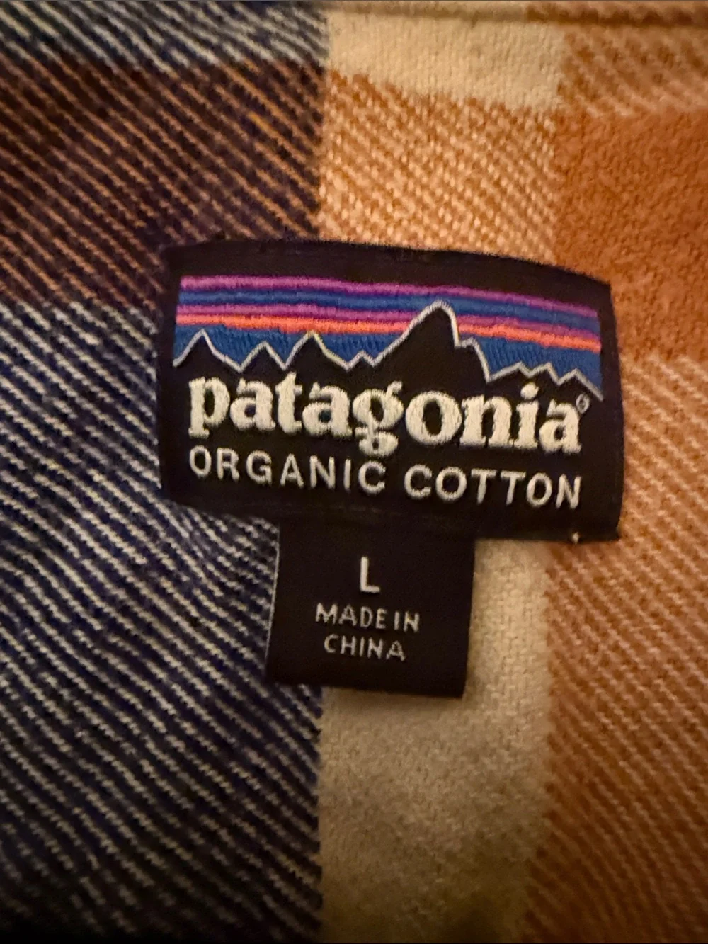 Patagonia‎ Plaid Flannel Shirt - Cream, Navy & Tan